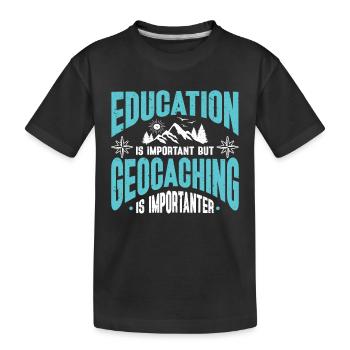 Geocaching Gift Geocacher Geocache - Kids' Premium Organic T-Shirt - black - Front