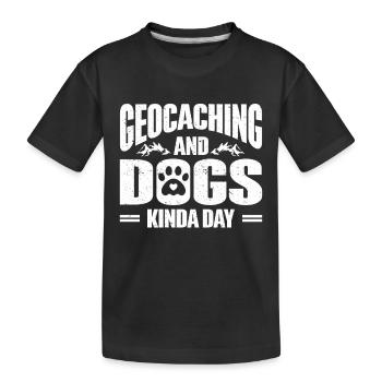 Geocaching Gift Geocacher Geocache - Kids' Premium Organic T-Shirt - black - Front