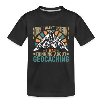 Geocaching Gift Geocacher Geocache - Kids' Premium Organic T-Shirt - black - Front