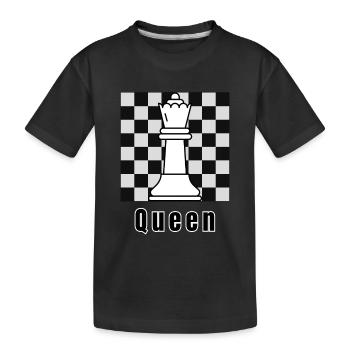 White Queen, échecs, jeu d’échecs, journée mondiale des échecs - T-shirt bio Premium Enfant - noir - Devant