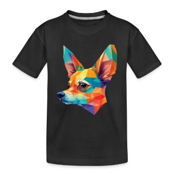 Chihuahua Polygonen Kunst Hunde Design Hunderasse - Kinder Premium Bio T-Shirt - Schwarz - Vorne
