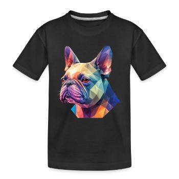 Französische Bulldogge Mama Hund Hunde Design - Kinder Premium Bio T-Shirt - Schwarz - Vorne