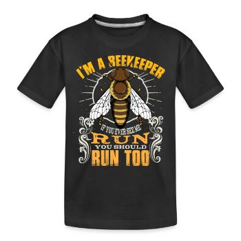 Ich bin Imker - Kinder Premium Bio T-Shirt - Schwarz - Vorne