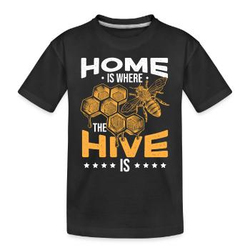 Home Is Where My Hive Is - Kids' Premium Organic T-Shirt - black - Front