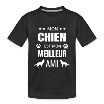 Mon chien est mon meilleur ami - T-shirt bio Premium Enfant - noir - Devant