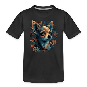 Chihuahua | Colorful Art Dog Puppy - Kids' Premium Organic T-Shirt - black - Front