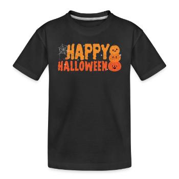 Happy Halloween Kürbisliebhaber Kürbisse Spooky - Kinder Premium Bio T-Shirt - Schwarz - Vorne