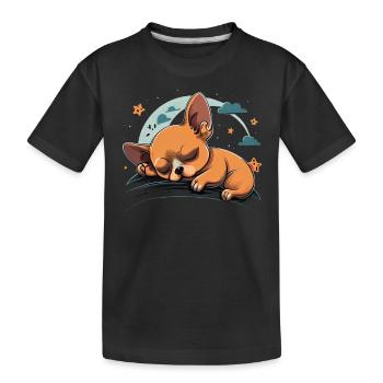 Chihuahua | Schlaf Nacht Pyjama Sonntag Niedlich - Kinder Premium Bio T-Shirt - Schwarz - Vorne