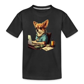Chihuahua | Home Office Job Work Laptop Tie Funny - Kids' Premium Organic T-Shirt - black - Front