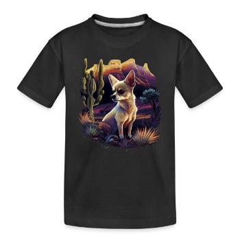 Chihuahua | Wandern Natur Berge Hund Wanderer - Kinder Premium Bio T-Shirt - Schwarz - Vorne
