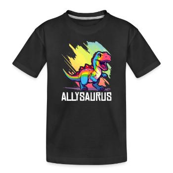 Allysaurus Dinosaur Lover LGBT Transgender Gay Pun - T-shirt bio Premium Enfant - noir - Devant