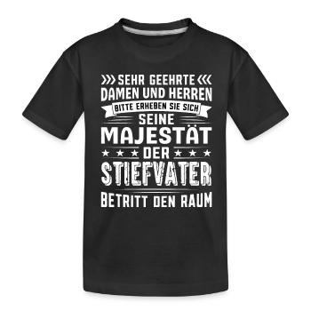 Stiefvater Geburtstag Stiefvater Sprüche - Kinder Premium Bio T-Shirt - Schwarz - Vorne