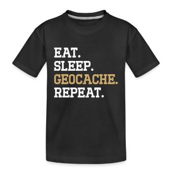 Geocaching Gift Geocacher Geocache - Kids' Premium Organic T-Shirt - black - Front