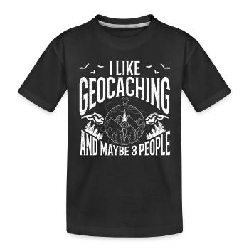 Geocaching Gift Geocacher Geocache - Kids' Premium Organic T-Shirt - black - Front