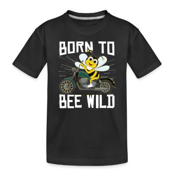 Né pour être une abeille, motard sauvage, abeille à miel - T-shirt bio Premium Enfant - noir - Devant