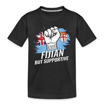 Not Fijian But Supportive Fiji Flag Country - Kinder Premium Bio T-Shirt - Schwarz - Vorne
