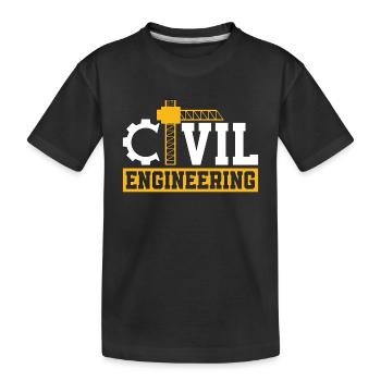 Génie civil Construction Ingénieurs en bâtiment - T-shirt bio Premium Enfant - noir - Devant
