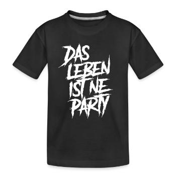 das leben ist ne Party, Lustiger Spruch - Kinder Premium Bio T-Shirt - Schwarz - Vorne