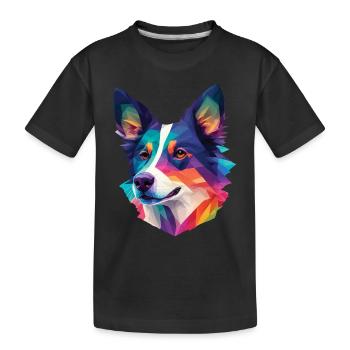 Border Collie Hund Hunderasse Collie Hunde Design - Kinder Premium Bio T-Shirt - Schwarz - Vorne