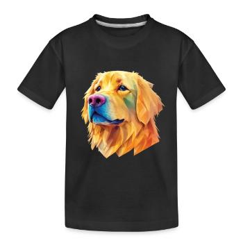 Golden Retriever Hund Hunde Design Polygon Art - Kinder Premium Bio T-Shirt - Schwarz - Vorne