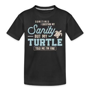 Sea Turtle Tortoise Sometimes I - Kinder Premium Bio T-Shirt - Schwarz - Vorne