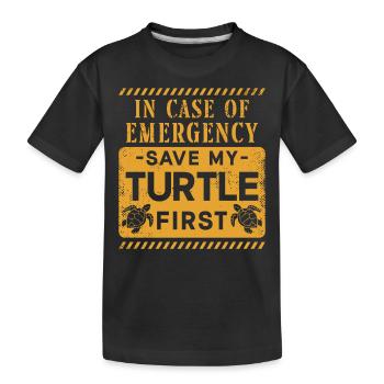Tortue de mer en cas de - T-shirt bio Premium Enfant - noir - Devant