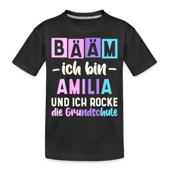 Name Amilia Geschenk Grundschule - Kinder Premium Bio T-Shirt - Schwarz - Vorne