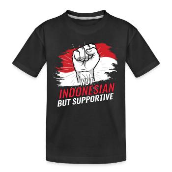 Pas indonésien mais un drapeau indonésien de soutien - T-shirt bio Premium Enfant - noir - Devant