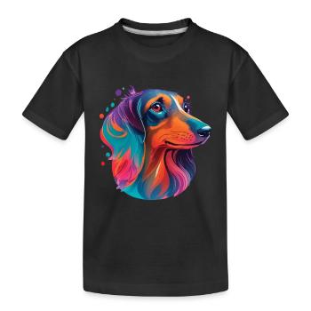Dachshund Dackel Hund Hunde Hundeliebe Haustier - Kinder Premium Bio T-Shirt - Schwarz - Vorne