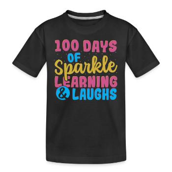 100 jours d’apprentissage et de rire pétillants 100 jours - T-shirt bio Premium Enfant - noir - Devant
