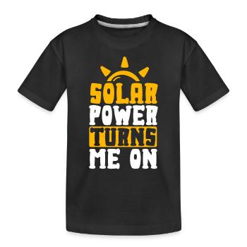 Solarenergie macht mich an Erneuerbare Energie - Kinder Premium Bio T-Shirt - Schwarz - Vorne