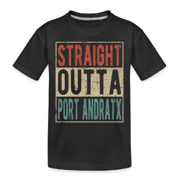 Straight Outta Port Andratx Saying - Kids' Premium Organic T-Shirt - black - Front
