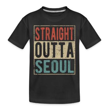 Straight Outta Séoul Dicton - T-shirt bio Premium Enfant - noir - Devant
