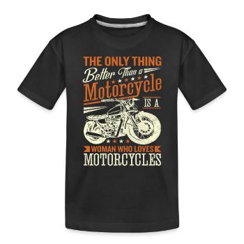 Motorrad Motorrad Rennfahrer Motorradfahrer - Kinder Premium Bio T-Shirt - Schwarz - Vorne