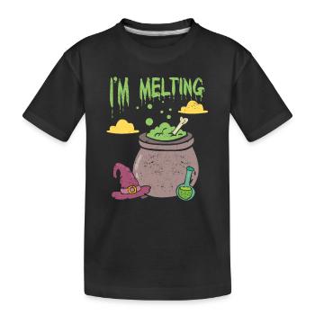 Ich schmelze lustig Halloween Hexe Grün Pool Lehre - Kinder Premium Bio T-Shirt - Schwarz - Vorne
