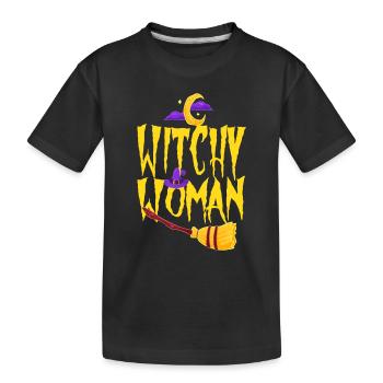 Witchy Woman Funny Halloween Witch Women Witches - Kids' Premium Organic T-Shirt - black - Front