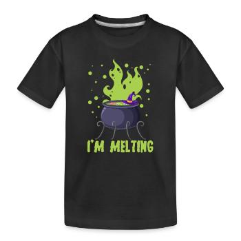 Ich schmelze lustig Halloween Hexe Grün Pool Lehre - Kinder Premium Bio T-Shirt - Schwarz - Vorne