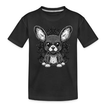 Chihuahua Maus | Lustiges Comic Motiv Film Hund - Kinder Premium Bio T-Shirt - Schwarz - Vorne