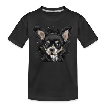 Chihuahua Maus | Lustiges Comic Motiv Film Hund - Kinder Premium Bio T-Shirt - Schwarz - Vorne