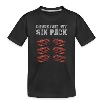 Check out my Sixpack Bacon Lover Crispy - Kids' Premium Organic T-Shirt - black - Front