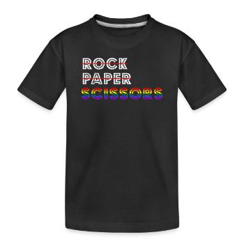 Ciseaux en papier rock LGBT Pour Lesbiennes Lesbiennes Gay - T-shirt bio Premium Enfant - noir - Devant