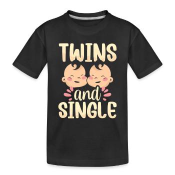 Zwillinge Und Single Sarkastisch Humor Zwilling - Kinder Premium Bio T-Shirt - Schwarz - Vorne