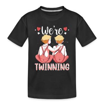 Zwillinge Lustig Humor Zwilling Sarkastisch - Kinder Premium Bio T-Shirt - Schwarz - Vorne