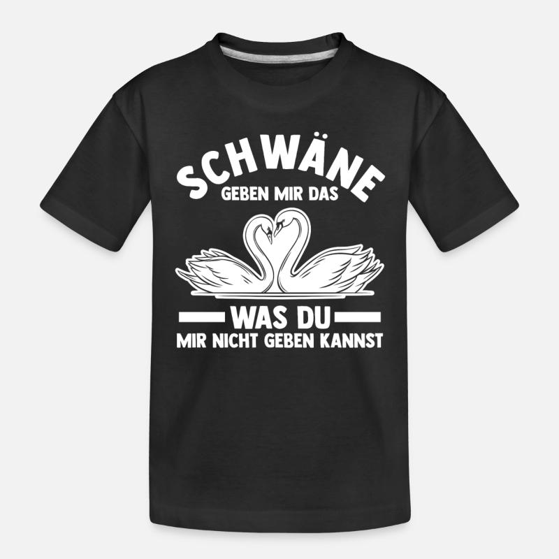 Schwan - Kinder Premium Bio T-Shirt - Schwarz