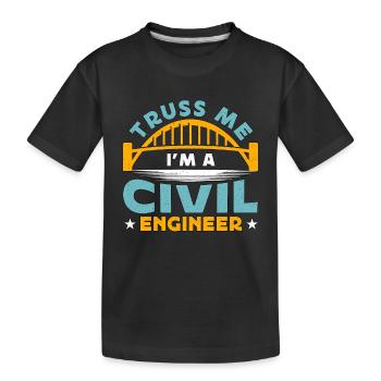 Ingénieur civil Truss Me Je suis une construction civile - T-shirt bio Premium Enfant - noir - Devant