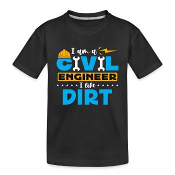 Ingénieur civil Je suis ingénieur civil I Ingénieur - T-shirt bio Premium Enfant - noir - Devant