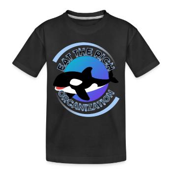 Essen Sie den reichen Orca-Orkanisationsozean - Kinder Premium Bio T-Shirt - Schwarz - Vorne