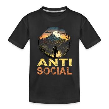 Antisozial Wandern Wanderung für eine Wanderer - Kinder Premium Bio T-Shirt - Schwarz - Vorne