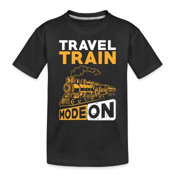 Train journey - Kids' Premium Organic T-Shirt - black - Front