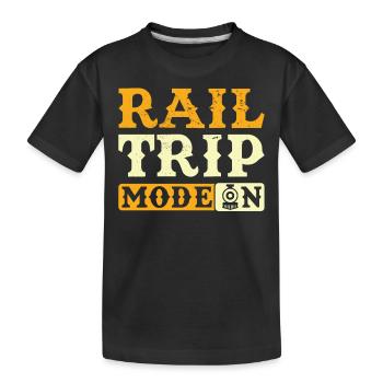 Train journey - Kids' Premium Organic T-Shirt - black - Front